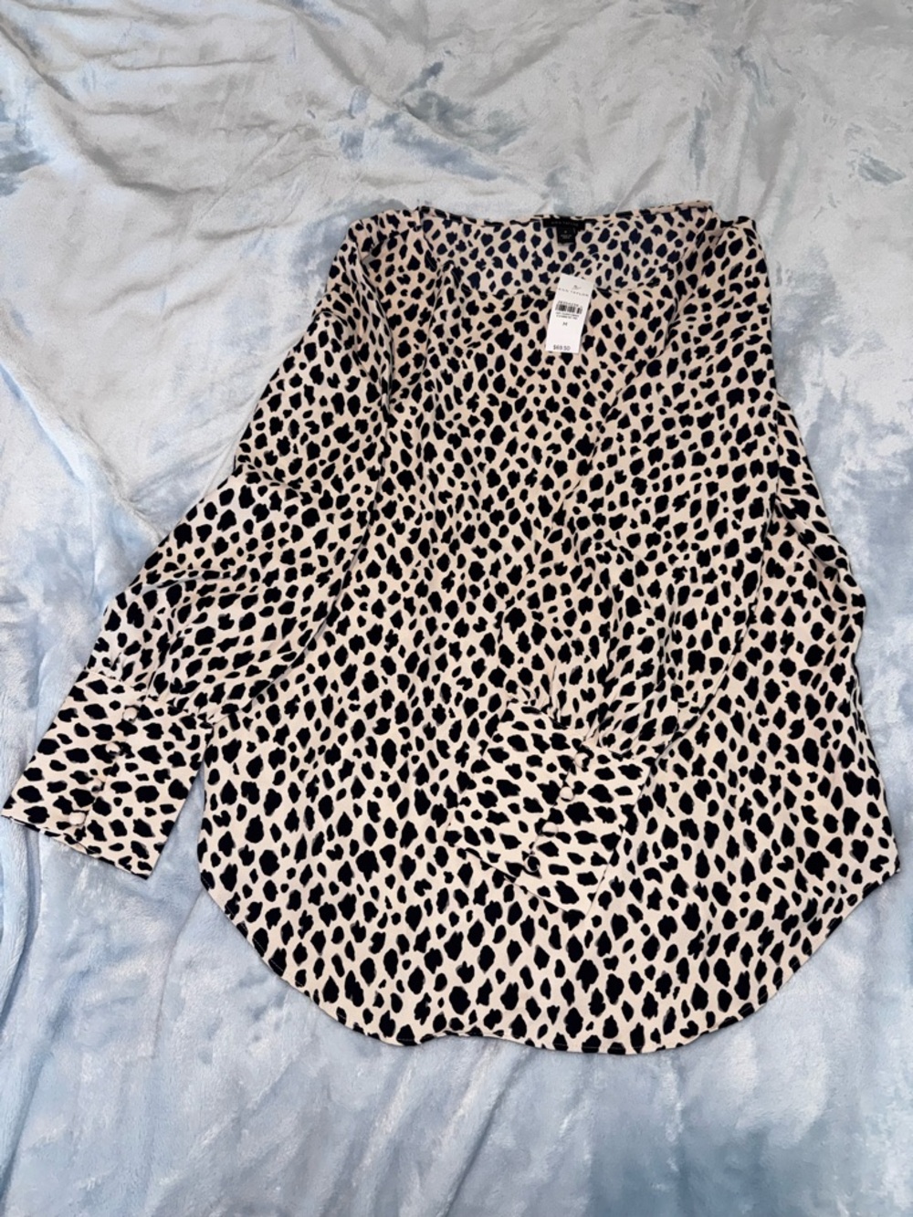Ann Taylor Beige and Black Leopard-Print A-Line Skirt